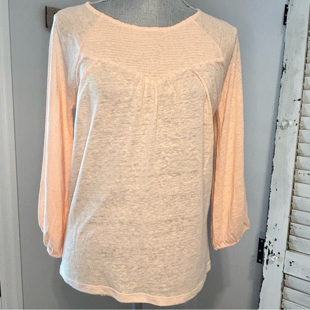 BANANA REPUBLIC Light Knit Romantic Balletcore Sweater Size M | Soft Peach